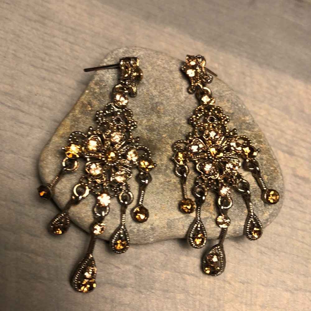 Chandalier Earnings, faux gem stone